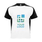 T-shirt de sport pour enfant bicolore 140 g/m² Roly Bugatti avec zone d'impression