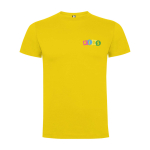 T-shirt enfant en jersey de coton 165 g/m2 Roly Kurzarm-Kinder-T-Shirt aus Baumwolljersey, 165 g/m2 Roly couleur jaune vue impression sérigraphique