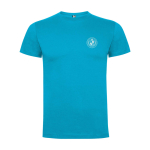 T-shirt enfant en jersey de coton 165 g/m2 Roly Kurzarm-Kinder-T-Shirt aus Baumwolljersey, 165 g/m2 Roly couleur turquoise vue impression sérigraphique