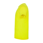 T-shirt enfant en jersey de coton 165 g/m2 Roly Kurzarm-Kinder-T-Shirt aus Baumwolljersey, 165 g/m2 Roly couleur jaune fluorescent vue latérale