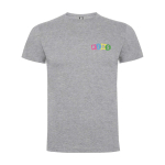 T-shirt enfant en jersey de coton 165 g/m2 Roly Kurzarm-Kinder-T-Shirt aus Baumwolljersey, 165 g/m2 Roly couleur gris clair chiné vue impression sérigraphique