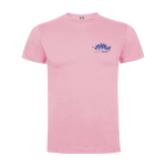 T-shirt enfant en jersey de coton 165 g/m2 Roly Kurzarm-Kinder-T-Shirt aus Baumwolljersey, 165 g/m2 Roly couleur rose clair  vue impression sérigraphique