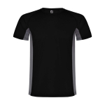 T-shirt de sport bicolore pour enfant en polyester 140 g/m² Roly Bicolor Kinder-Sport-T-Shirt aus Polyester, 140 g/m2 Roly couleur noir