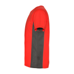T-shirt de sport bicolore pour enfant en polyester 140 g/m² Roly Bicolor Kinder-Sport-T-Shirt aus Polyester, 140 g/m2 Roly couleur rouge vue latérale