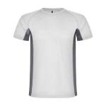 T-shirt de sport bicolore pour enfant en polyester 140 g/m² Roly Bicolor Kinder-Sport-T-Shirt aus Polyester, 140 g/m2 Roly couleur blanc