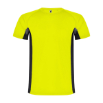 T-shirt de sport bicolore pour enfant en polyester 140 g/m² Roly Bicolor Kinder-Sport-T-Shirt aus Polyester, 140 g/m2 Roly couleur jaune