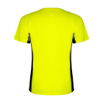 T-shirt de sport bicolore pour enfant en polyester 140 g/m² Roly Bicolor Kinder-Sport-T-Shirt aus Polyester, 140 g/m2 Roly couleur jaune deuxième vue arrière