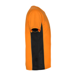 T-shirt de sport bicolore pour enfant en polyester 140 g/m² Roly Bicolor Kinder-Sport-T-Shirt aus Polyester, 140 g/m2 Roly couleur orange deuxième vue latérale