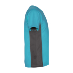 T-shirt de sport bicolore pour enfant en polyester 140 g/m² Roly Bicolor Kinder-Sport-T-Shirt aus Polyester, 140 g/m2 Roly couleur turquoise deuxième vue latérale