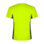 T-shirt de sport bicolore pour enfant en polyester 140 g/m² Roly Bicolor Kinder-Sport-T-Shirt aus Polyester, 140 g/m2 Roly couleur vert fluorescent deuxième vue arrière