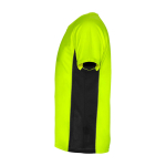 T-shirt de sport bicolore pour enfant en polyester 140 g/m² Roly Bicolor Kinder-Sport-T-Shirt aus Polyester, 140 g/m2 Roly couleur vert fluorescent vue latérale