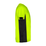 T-shirt de sport bicolore pour enfant en polyester 140 g/m² Roly Bicolor Kinder-Sport-T-Shirt aus Polyester, 140 g/m2 Roly couleur vert fluorescent deuxième vue latérale