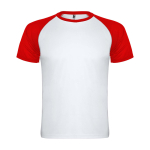 T-shirt de sport pour enfant bicolore 140 g/m² Roly Indianapolis couleur rouge