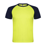 T-shirt de sport pour enfant bicolore 140 g/m² Roly Indianapolis couleur jaune
