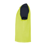 T-shirt de sport pour enfant bicolore 140 g/m² Roly Indianapolis couleur jaune vue latérale