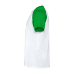 T-shirt de sport pour enfant bicolore 140 g/m² Roly Indianapolis couleur vert vue latérale