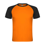 T-shirt de sport pour enfant bicolore 140 g/m² Roly Indianapolis couleur orange