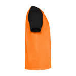 T-shirt de sport pour enfant bicolore 140 g/m² Roly Indianapolis couleur orange deuxième vue latérale