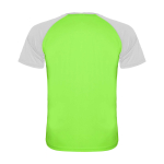 T-shirt de sport pour enfant bicolore 140 g/m² Roly Indianapolis couleur vert fluorescent deuxième vue arrière