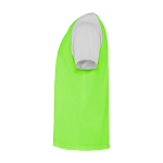 T-shirt de sport pour enfant bicolore 140 g/m² Roly Indianapolis couleur vert fluorescent vue latérale