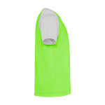 T-shirt de sport pour enfant bicolore 140 g/m² Roly Indianapolis couleur vert fluorescent deuxième vue latérale