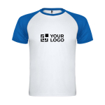 T-shirt de sport pour enfant bicolore 140 g/m² Roly Indianapolis avec zone d'impression