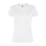 T-shirt de sport pour femme en polyester recyclé 100 g/m² Roly couleur blanc