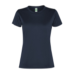 T-shirt de sport pour femme en polyester recyclé 100 g/m² Roly couleur bleu marine