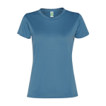 T-shirt de sport pour femme en polyester recyclé 100 g/m² Roly couleur bleu pastel
