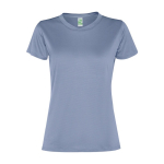 T-shirt de sport pour femme en polyester recyclé 100 g/m² Roly couleur bleu gris