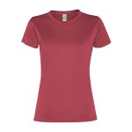T-shirt de sport pour femme en polyester recyclé 100 g/m² Roly couleur rouge désaturé