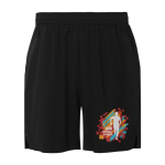 Short de sport unisexe en polyester recyclé 100 g/m² Roly couleur noir vue impression sérigraphique