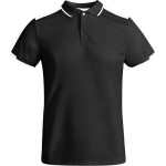 Polo polyester manches courtes pour homme bicolore 140 g/m² Roly couleur noir