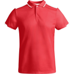 Polo polyester manches courtes pour homme bicolore 140 g/m² Roly couleur rouge