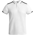 Polo polyester manches courtes pour homme bicolore 140 g/m² Roly couleur blanc