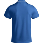 Polo polyester manches courtes pour homme bicolore 140 g/m² Roly couleur bleu roi deuxième vue arrière