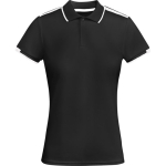 Polo polyester manches courtes pour femme bicolore 140 g/m² Roly couleur noir