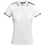 Polo polyester manches courtes pour femme bicolore 140 g/m² Roly couleur blanc