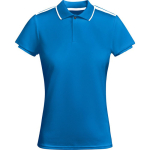 Polo polyester manches courtes pour femme bicolore 140 g/m² Roly couleur bleu roi