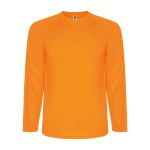 T-shirt de sport à manches longues pour homme 150 g/m² Roly couleur orange fluorescent