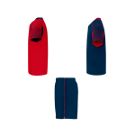Ensemble sportif unisexe en polyester, 2 T-shirts Roly 140 g/m2 Unisex-Sportset aus Polyester mit 2 T-Shirts, 140 g/m2 Roly couleur rouge vue latérale