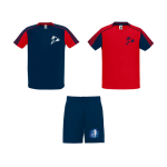 Ensemble sportif unisexe en polyester, 2 T-shirts Roly 140 g/m2 Unisex-Sportset aus Polyester mit 2 T-Shirts, 140 g/m2 Roly couleur rouge vue impression sérigraphique