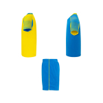 Ensemble sportif unisexe en polyester, 2 T-shirts Roly 140 g/m2 Unisex-Sportset aus Polyester mit 2 T-Shirts, 140 g/m2 Roly couleur jaune vue latérale