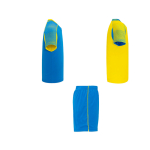 Ensemble sportif unisexe en polyester, 2 T-shirts Roly 140 g/m2 Unisex-Sportset aus Polyester mit 2 T-Shirts, 140 g/m2 Roly couleur jaune deuxième vue latérale