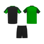 Ensemble sportif unisexe en polyester, 2 T-shirts Roly 140 g/m2 Unisex-Sportset aus Polyester mit 2 T-Shirts, 140 g/m2 Roly couleur vert deuxième vue arrière