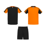 Ensemble sportif unisexe en polyester, 2 T-shirts Roly 140 g/m2 Unisex-Sportset aus Polyester mit 2 T-Shirts, 140 g/m2 Roly couleur orange