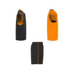 Ensemble sportif unisexe en polyester, 2 T-shirts Roly 140 g/m2 Unisex-Sportset aus Polyester mit 2 T-Shirts, 140 g/m2 Roly couleur orange deuxième vue latérale