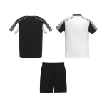 Ensemble sportif unisexe en polyester, 2 T-shirts Roly 140 g/m2 Unisex-Sportset aus Polyester mit 2 T-Shirts, 140 g/m2 Roly couleur blanc/noir deuxième vue arrière