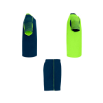 Ensemble sportif unisexe en polyester, 2 T-shirts Roly 140 g/m2 Unisex-Sportset aus Polyester mit 2 T-Shirts, 140 g/m2 Roly couleur vert fluorescent deuxième vue latérale