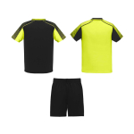 Ensemble sportif unisexe en polyester, 2 T-shirts Roly 140 g/m2 Unisex-Sportset aus Polyester mit 2 T-Shirts, 140 g/m2 Roly couleur jaune fluorescent deuxième vue arrière